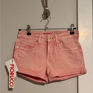 Fiorucci Pink Jean Shorts Cuffed Hem